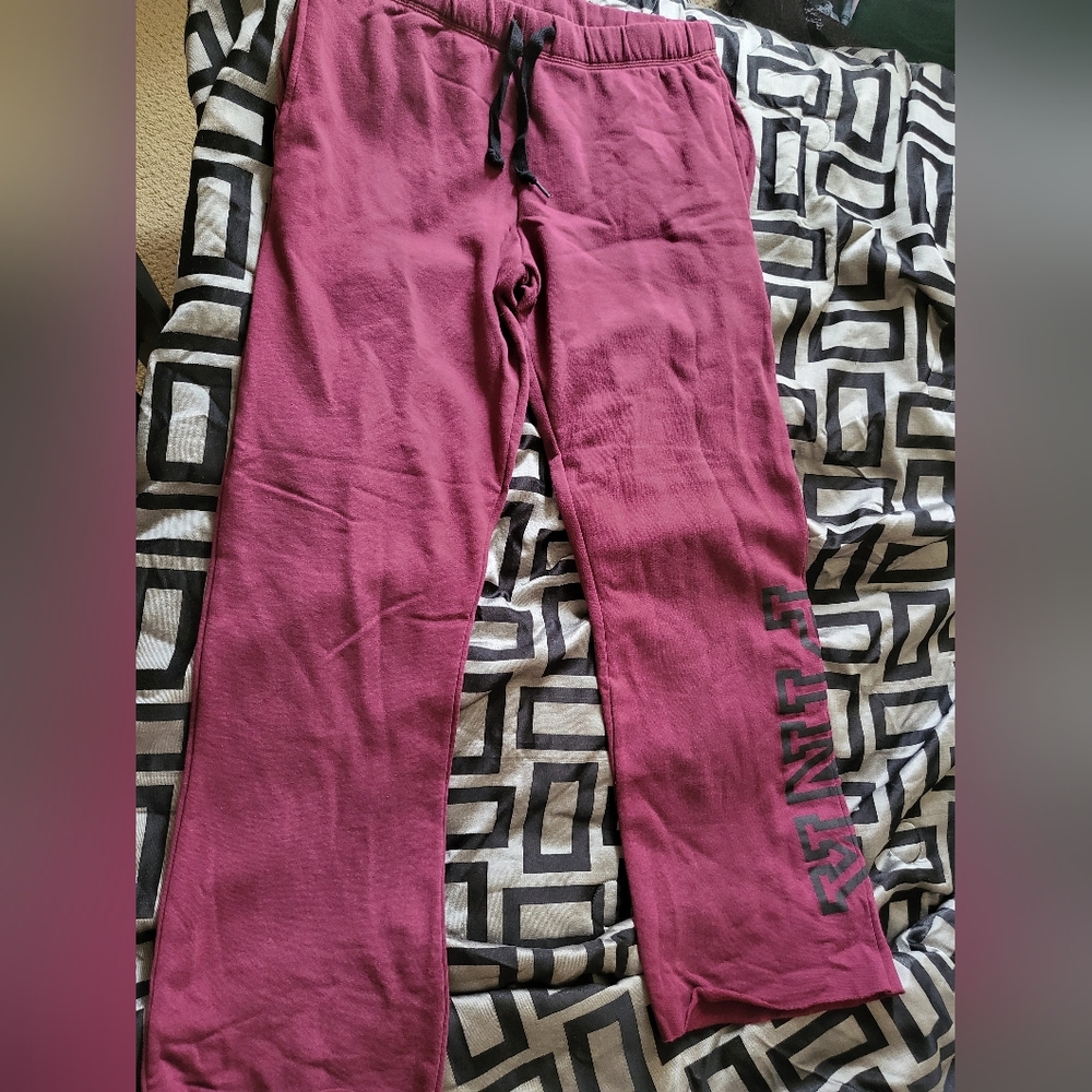 Victoria's Secret PINK Burgundy Boyfriend Sweatpants